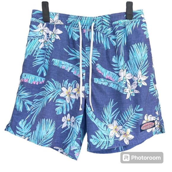 Vineyard Vines Mens Floral Swim Trunks Size M Tropical Beach Vacation Cruisewear - Picture 1 of 9